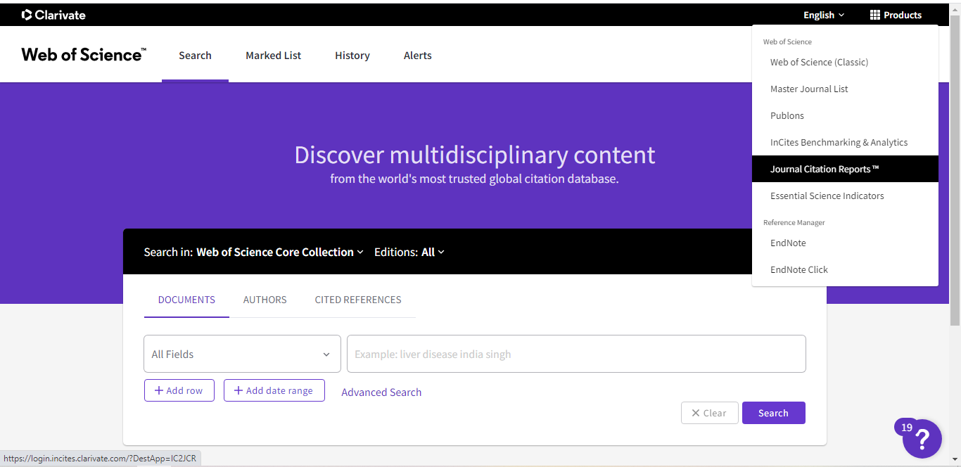 Web of Science Citation Reports (TM)